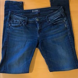 Silver Aiko Mid Skinny Dark Wash Jeans